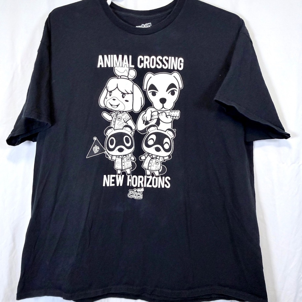 Nintendo Animal Crossing New Horizons T-Shirt Black Graphic Character XXL Gamer